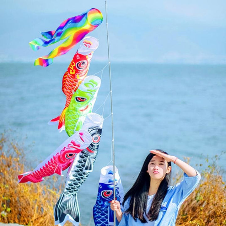 Japansk Koinobori Flag i 3 Størrelser - Traditionel Tekstil Dekoration