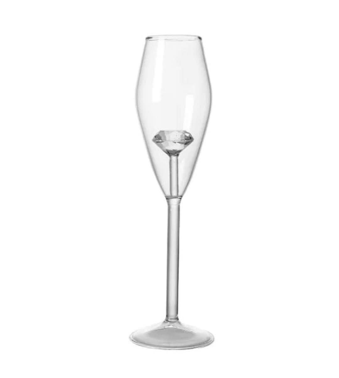 Håndlavede Champagneglas med Rosedesign - Elegant Tulipanformet Glas