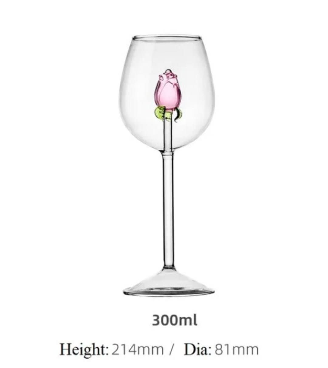 Håndlavede Champagneglas med Rosedesign - Elegant Tulipanformet Glas