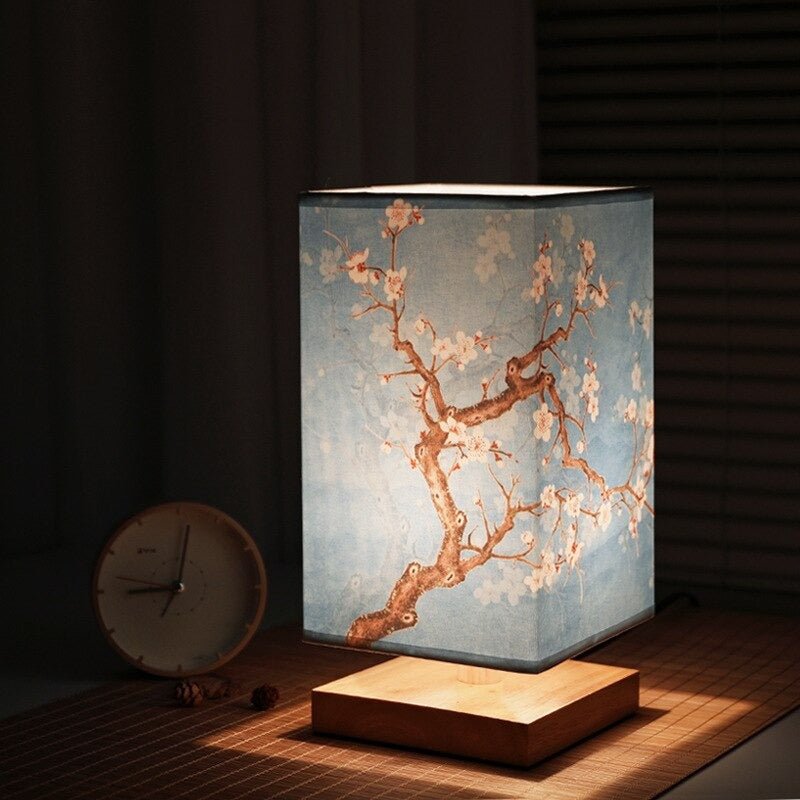 Japandi Bordlampe i Naturligt Træ og Bambus