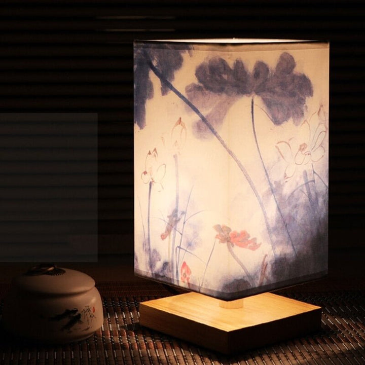 Skandinavisk Japansk Papir Bordlampe med Varmt Lys