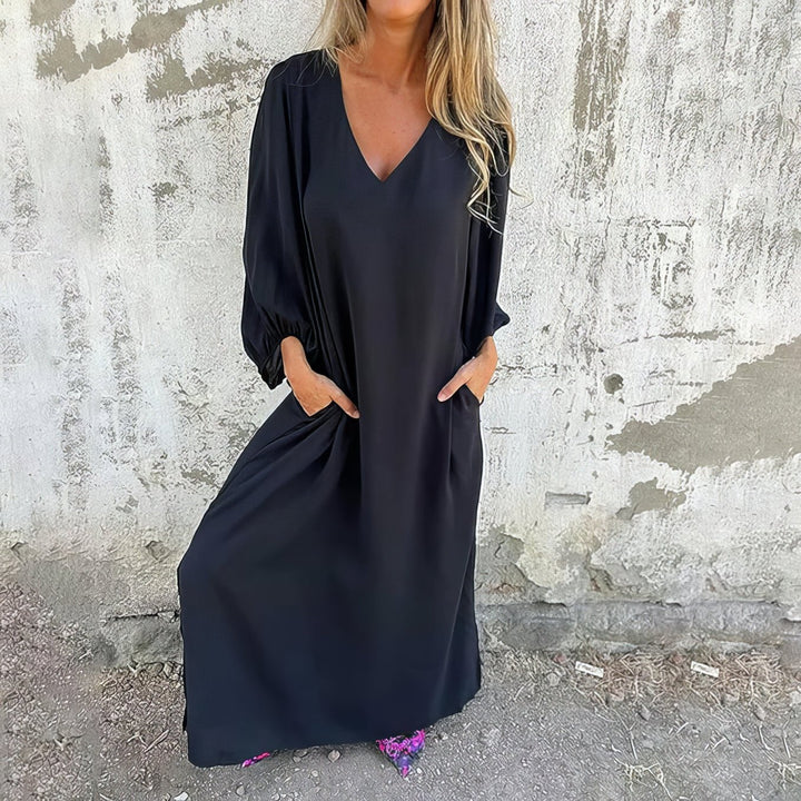 Solana™ | Flydende Maxi Kjole med Lommer