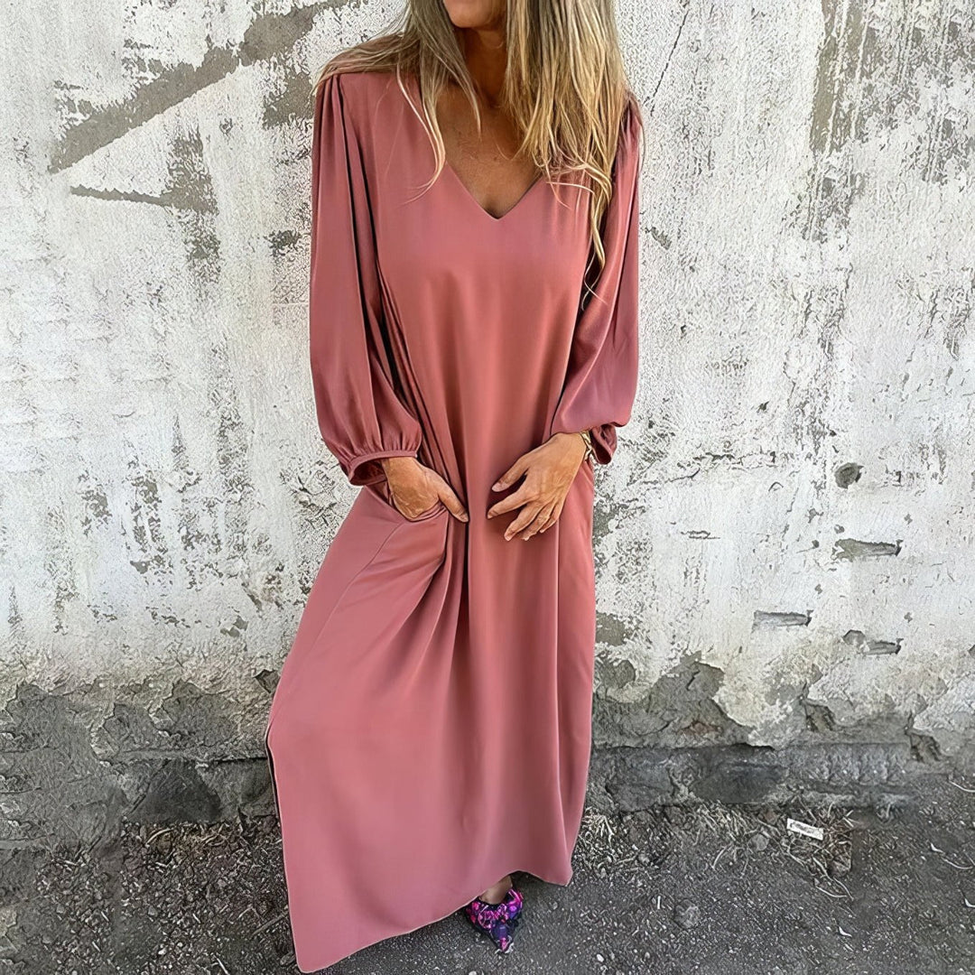 Solana™ | Flydende Maxi Kjole med Lommer