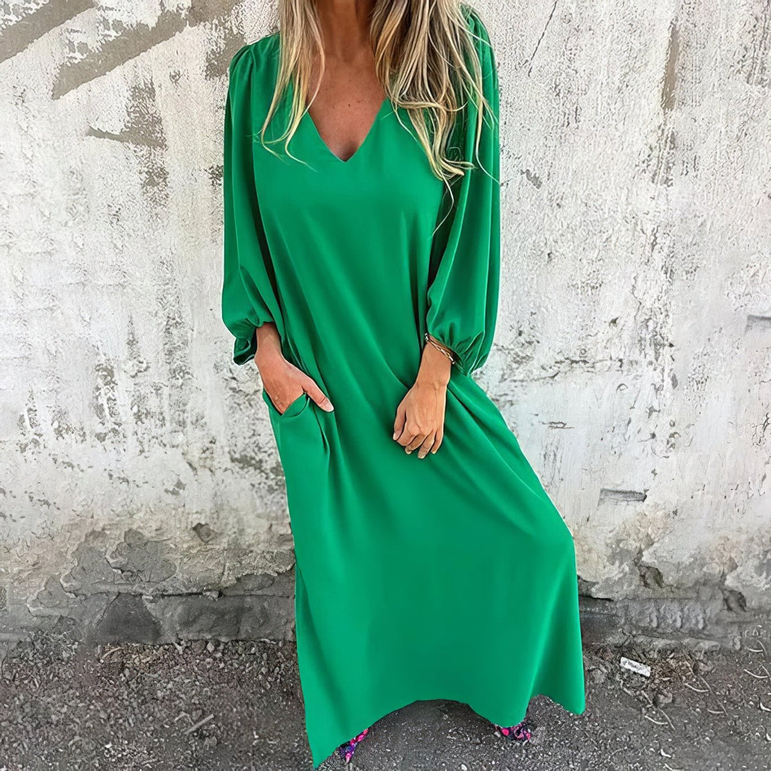 Solana™ | Flydende Maxi Kjole med Lommer