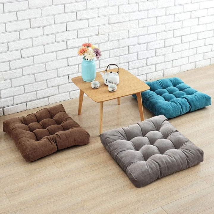 Stor Blød Corduroy Gulvpude i Japansk Design