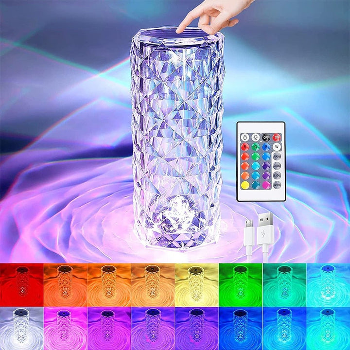 LED Touch Bordlampe med Krystaleffekt