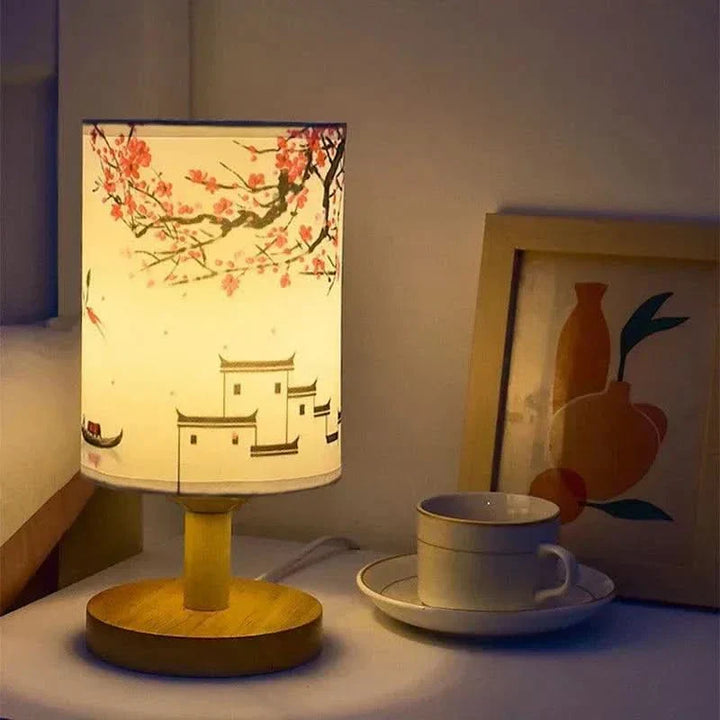 Japandi Berøringskontrol LED Bordlampe i Stof