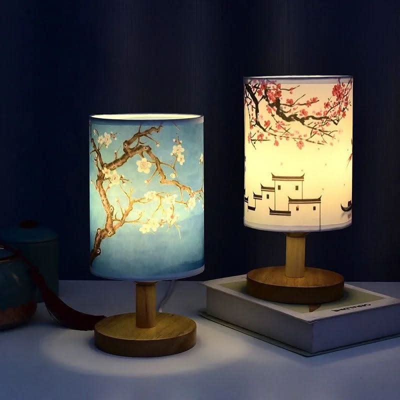 Japandi Berøringskontrol LED Bordlampe i Stof