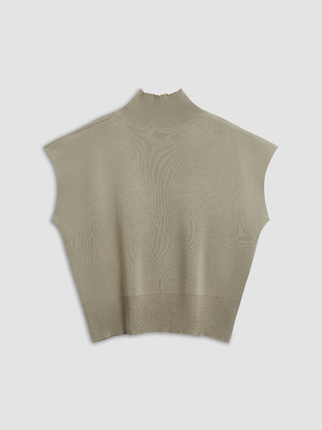 Noira | Kvinders Mock Neck Ærmeløs Top med Polstret Skulder Vest