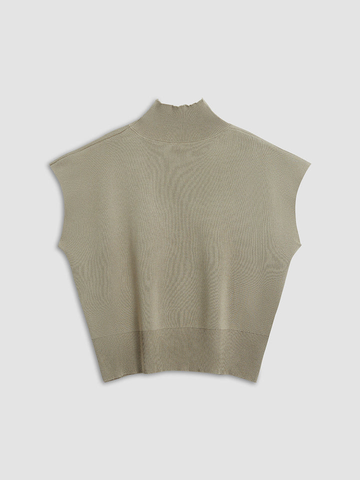 Noira | Kvinders ærmeløs mock neck top med polstrede skuldre