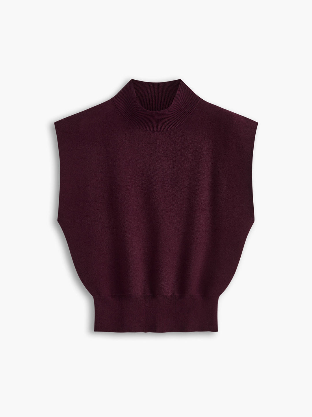 Noira | Kvinders Mock Neck Ærmeløs Top med Polstret Skulder Vest
