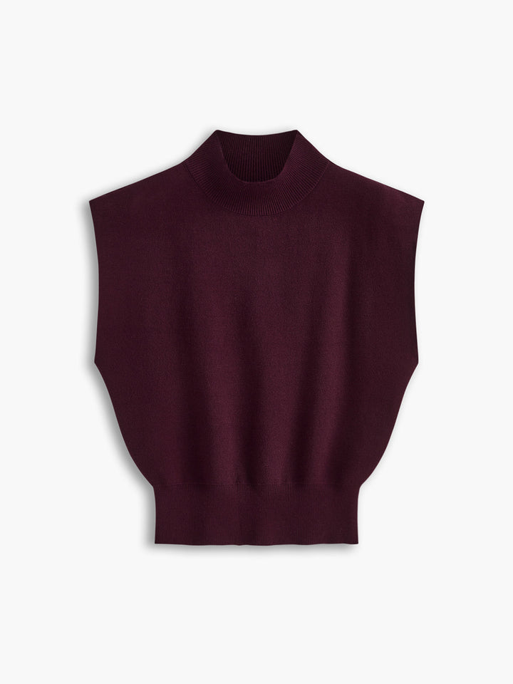 Noira | Kvinders ærmeløs mock neck top med polstrede skuldre