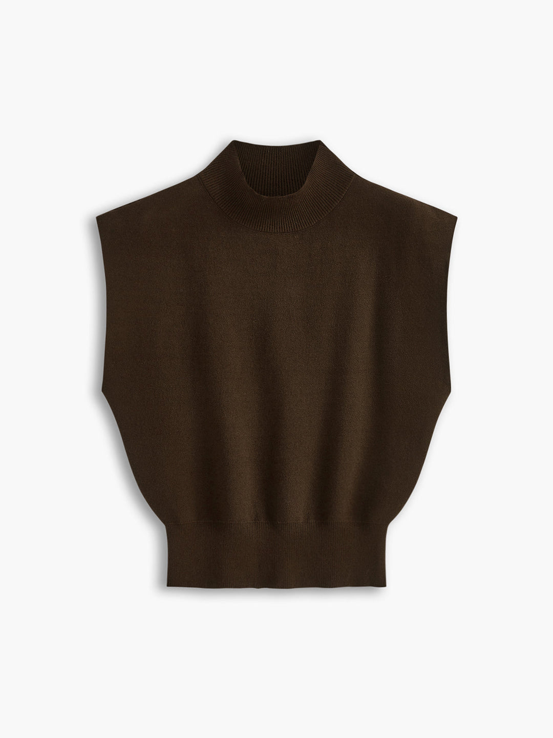 Noira | Kvinders Mock Neck Ærmeløs Top med Polstret Skulder Vest
