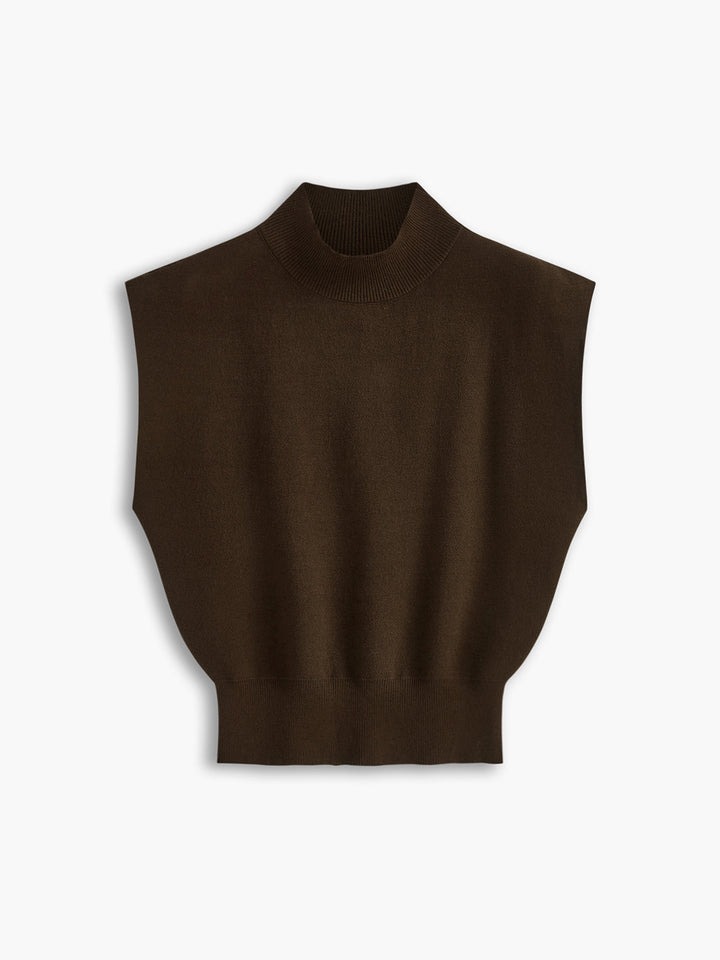 Noira | Kvinders ærmeløs mock neck top med polstrede skuldre