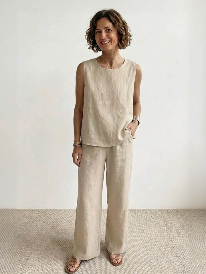 Olivia | Kvinders ærmeløs tanktop og bukser med bred ben