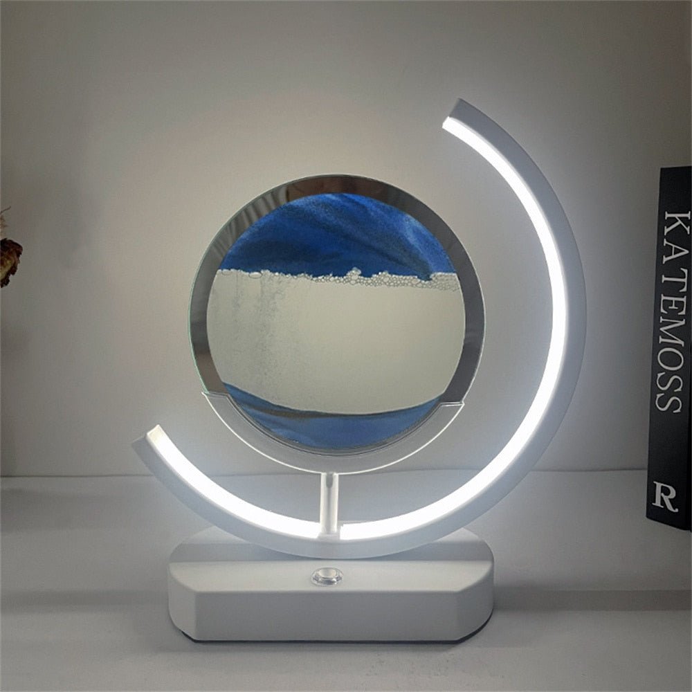 3D Sand Kunst Bordlampe med USB Opladning
