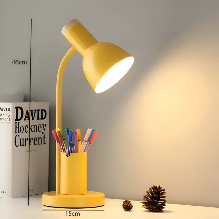 LED Skrivebordslampe med Justerbare Lysindstillinger og Penneholder