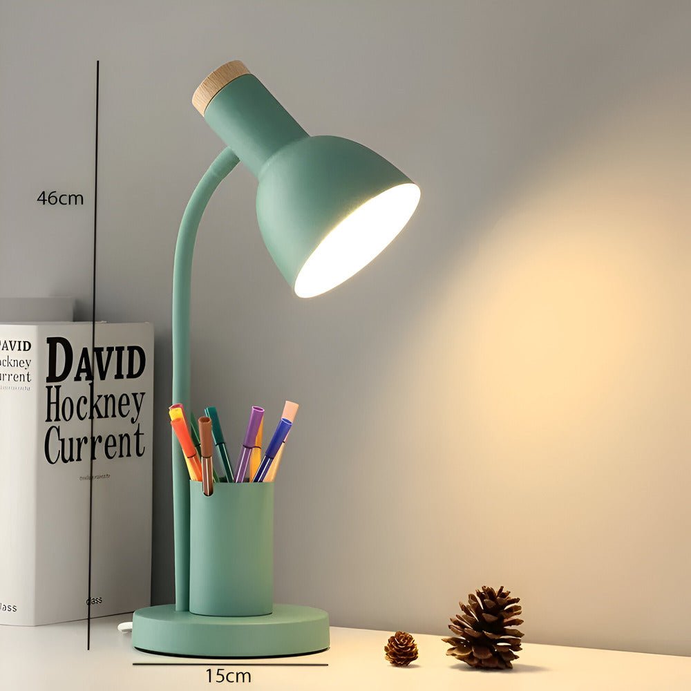 LED Skrivebordslampe med Justerbare Lysindstillinger og Penneholder