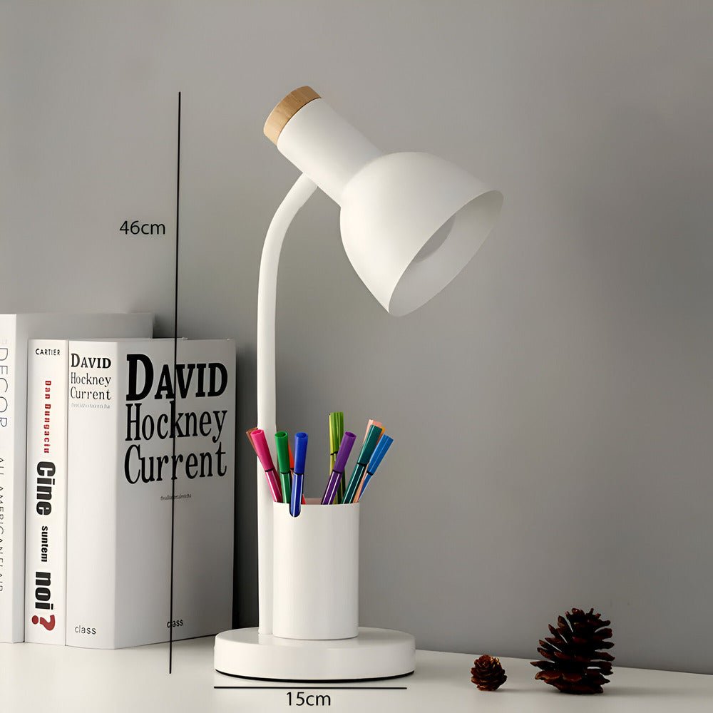 LED Skrivebordslampe med Justerbare Lysindstillinger og Penneholder