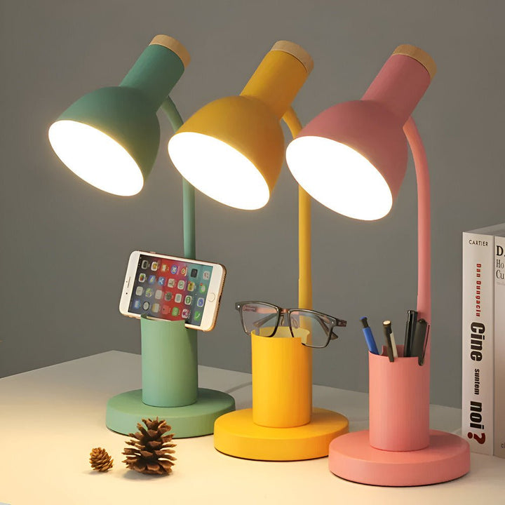 LED Skrivebordslampe med Justerbare Lysindstillinger og Penneholder