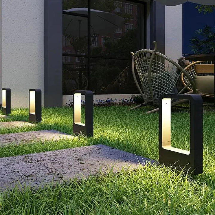 Moderne Aluminium Udendørs Gulvlampe med Varm LED Belysning