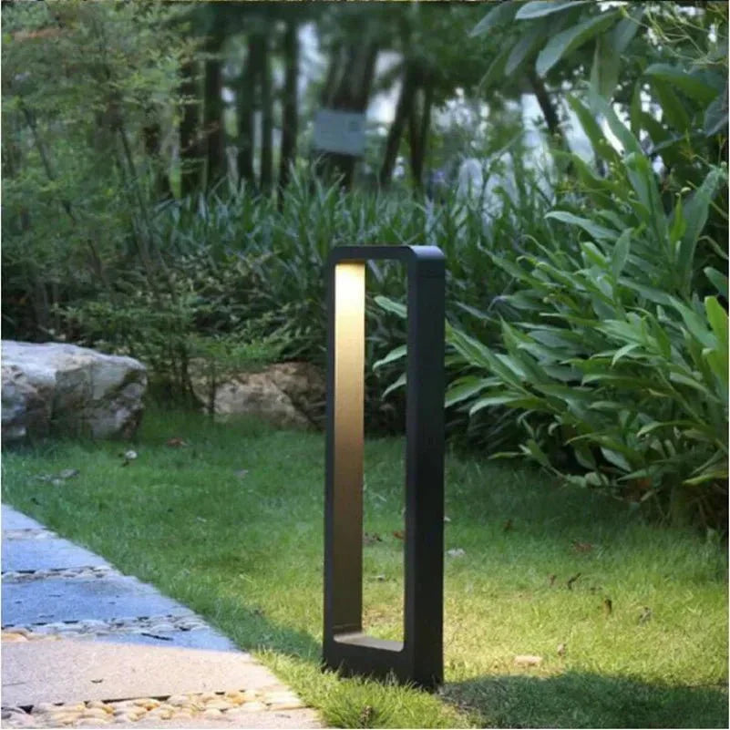 Moderne Aluminium Udendørs Gulvlampe med Varm LED Belysning