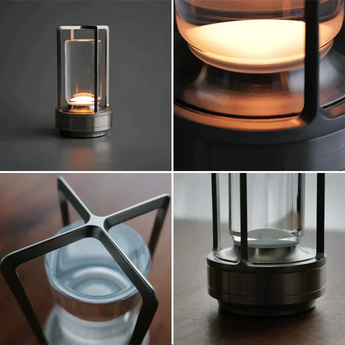 Elegant Krystal Bordlampe med Touch Kontrol og USB Opladning