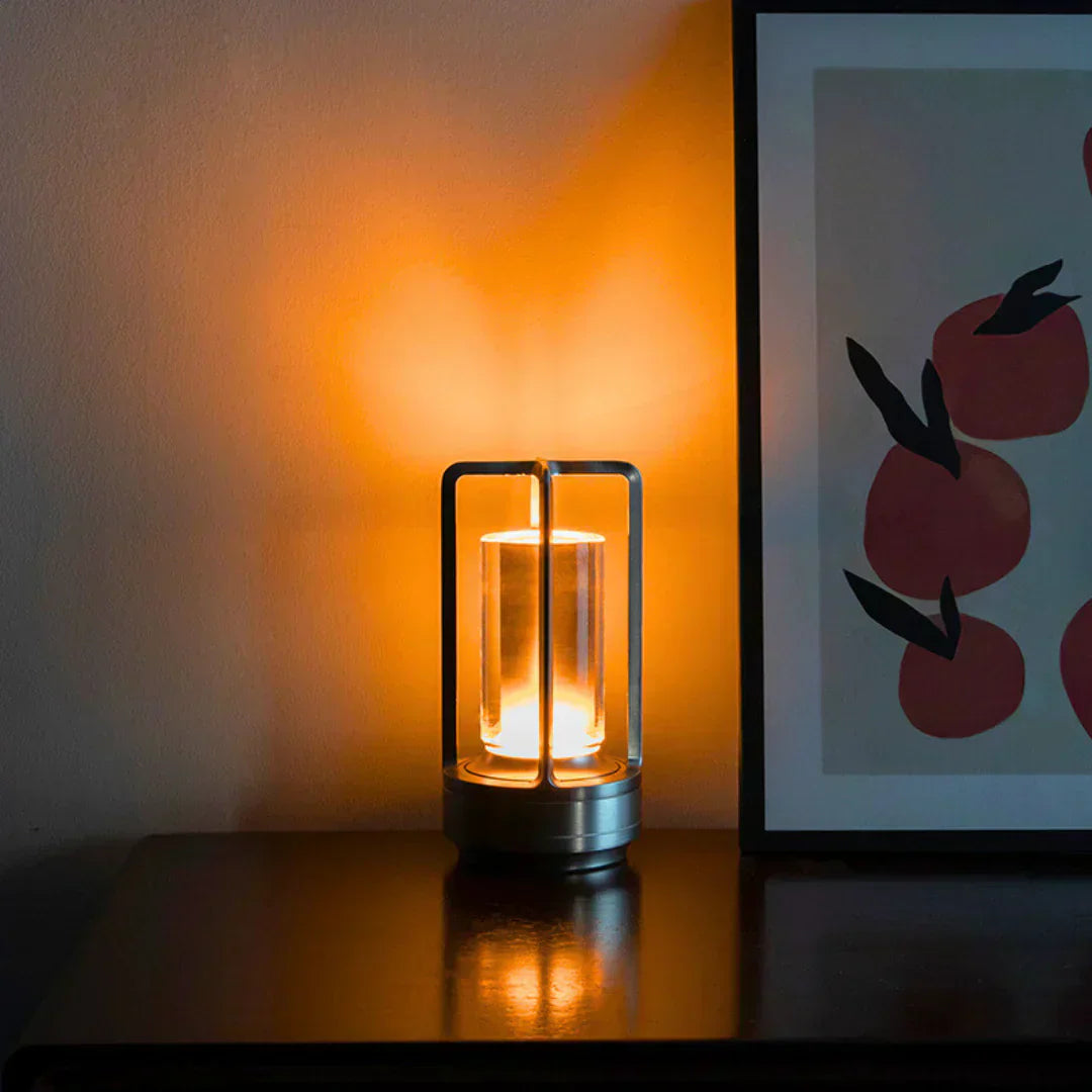 Elegant Krystal Bordlampe med Touch Kontrol og USB Opladning