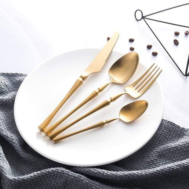 Elegant Guld Bestiksæt i Højkvalitets Rustfrit Stål