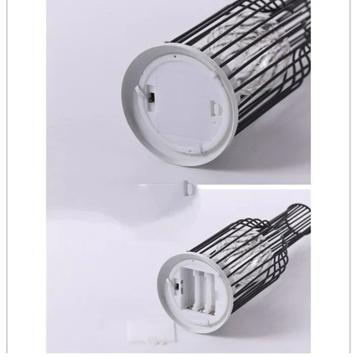 Moderne Sort Bordlampe i Metal og Stof
