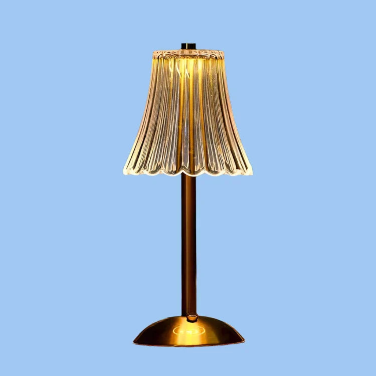 Trådløs Krystal Bordlampe med Elegant Metaloverflade