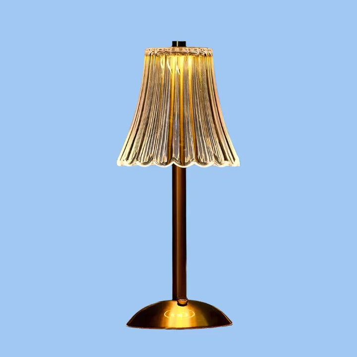 Trådløs Krystal Bordlampe med Elegant Metaloverflade