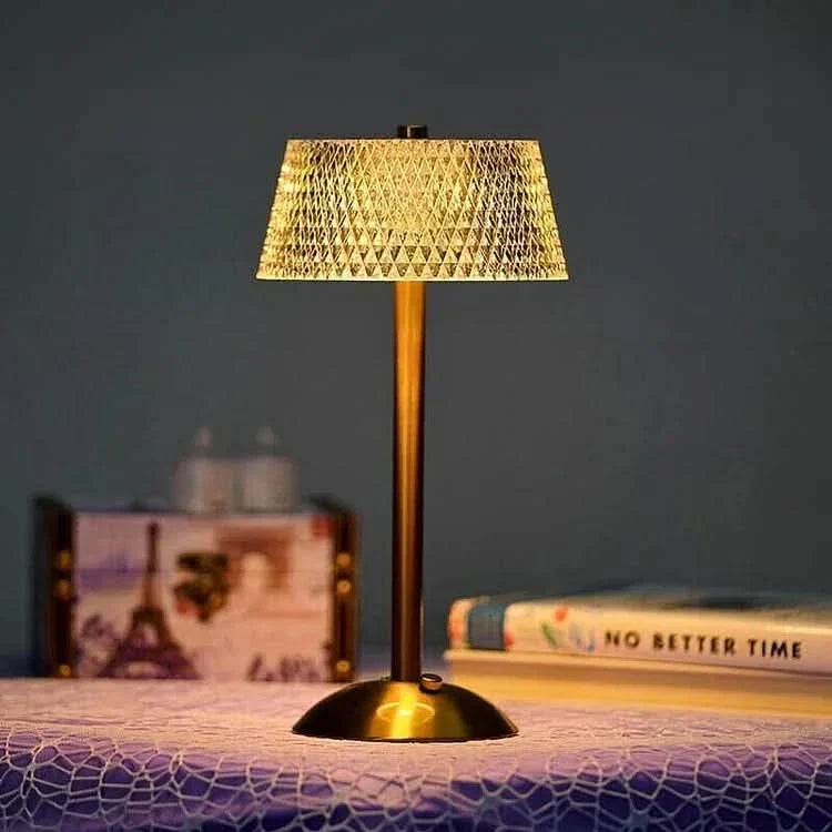 Genopladelig Trådløs Bordlampe med Krystaleffekt