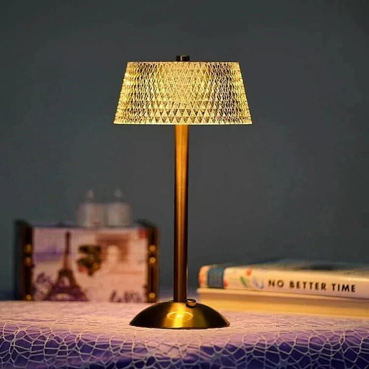 Genopladelig Trådløs Bordlampe med Krystaleffekt