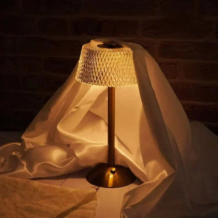 Genopladelig Trådløs Bordlampe med Krystaleffekt