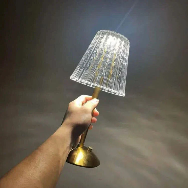 Genopladelig Trådløs Bordlampe med Krystaleffekt