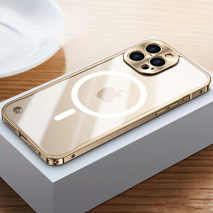 Metal MagSafe Cover til iPhone Pro Max - Slank og Klar med Premium Beskyttelse
