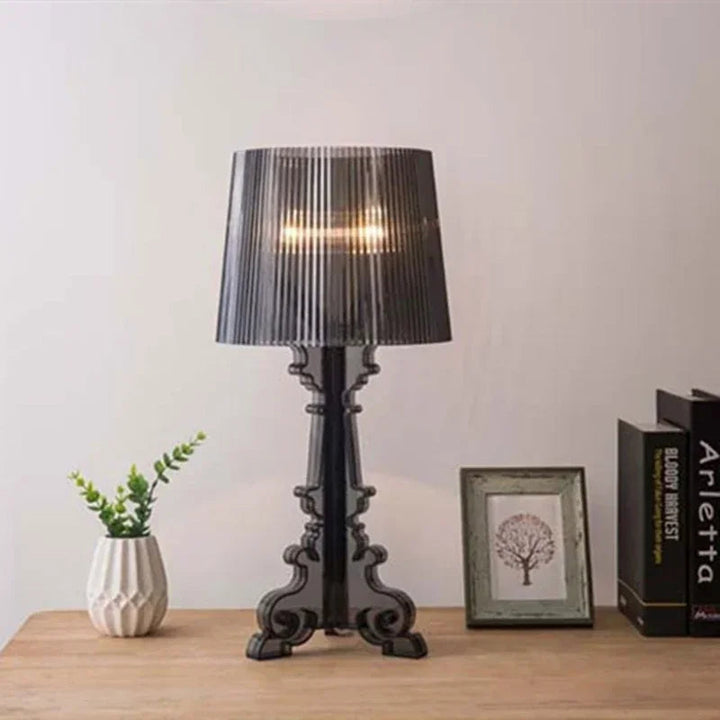 Elegant Barok Bordlampe med Stofskærm