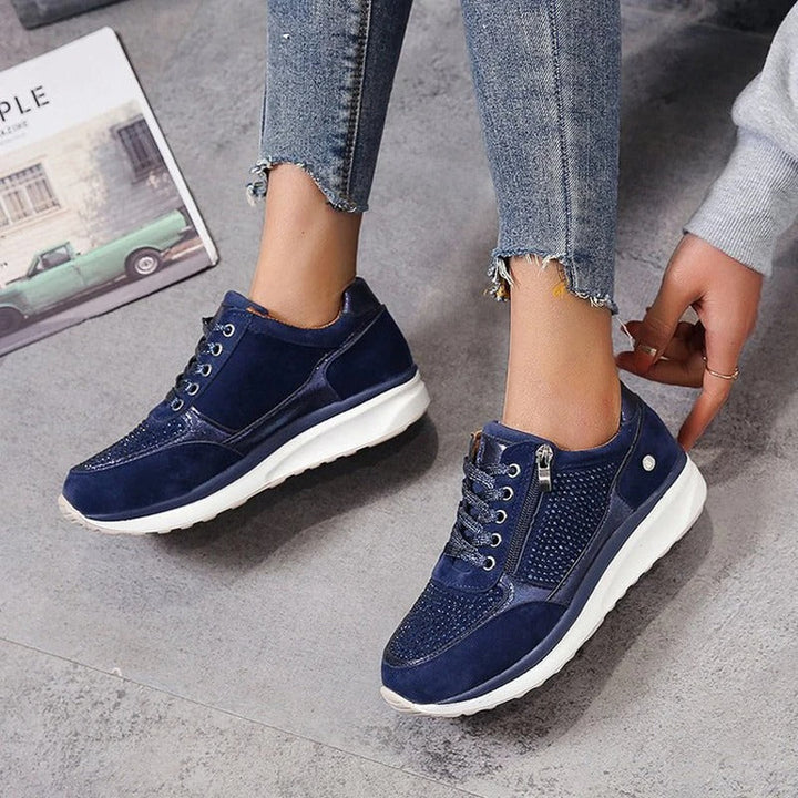Glitterdetaljerade Plattformssneakers