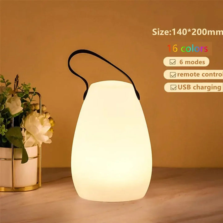 Vandtæt Trådløs Bordlampe med Fjernbetjening og Elegant Design