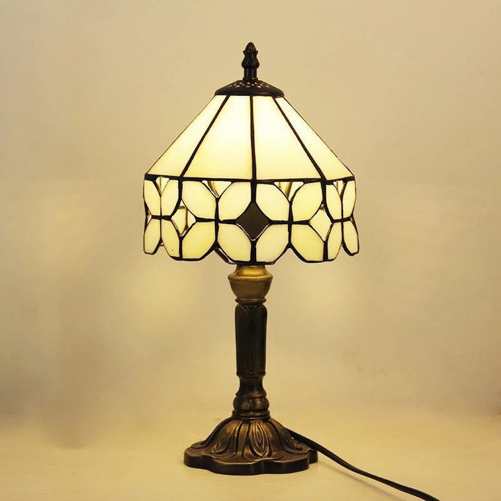 Barok Vintage Tiffany Glas Bordlampe med LED E27