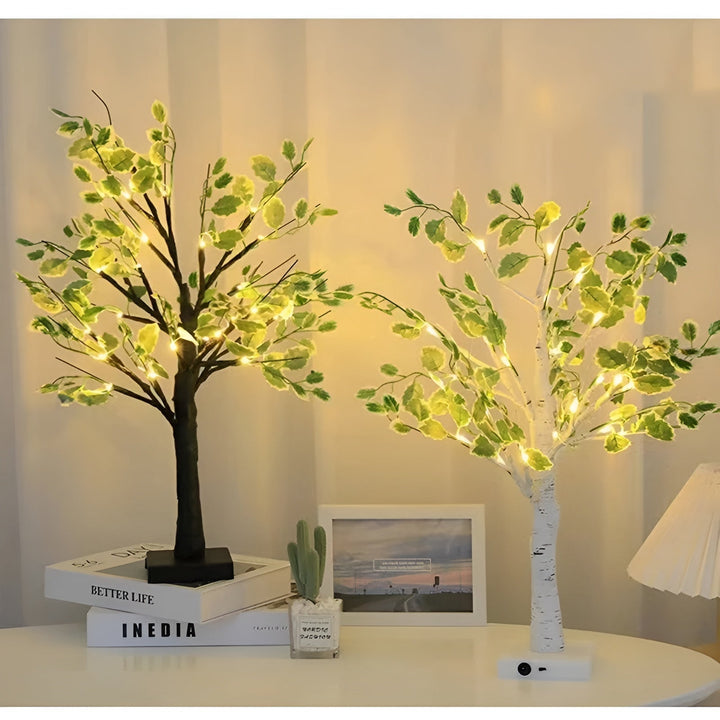 Trædesign Bordlampe med Varmt LED-lys