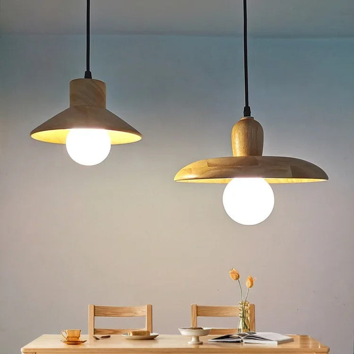 Moderne Træ Loftlampe i Naturligt Design