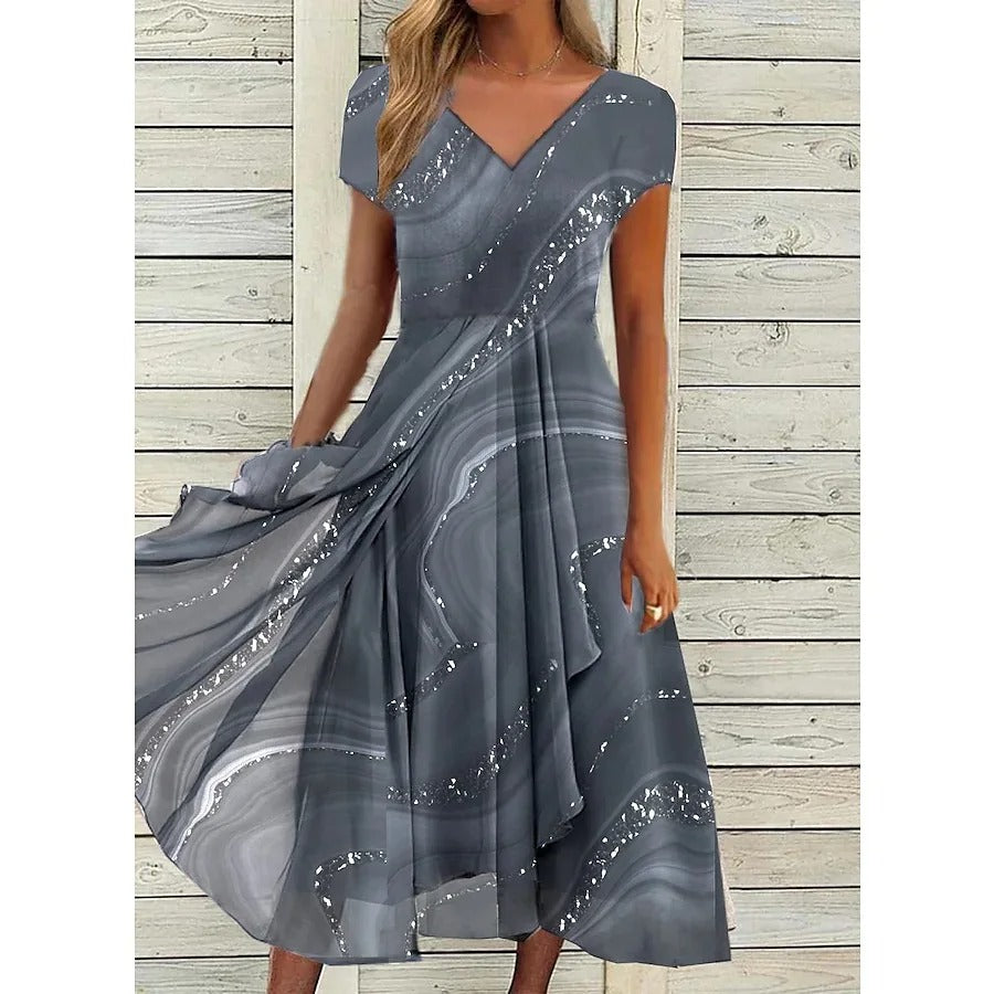 Emily™ | V-hals Midi Kjole