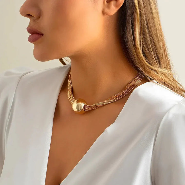 Elegant Guld Statement Halskæde