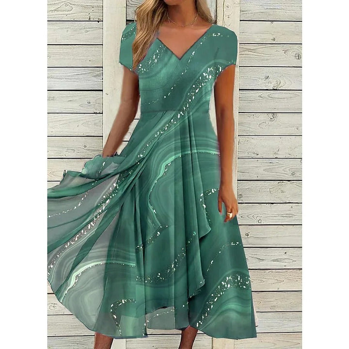 Emily™ | V-hals Midi Kjole