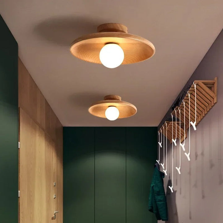 Moderne Træ Loftlampe i Naturligt Design