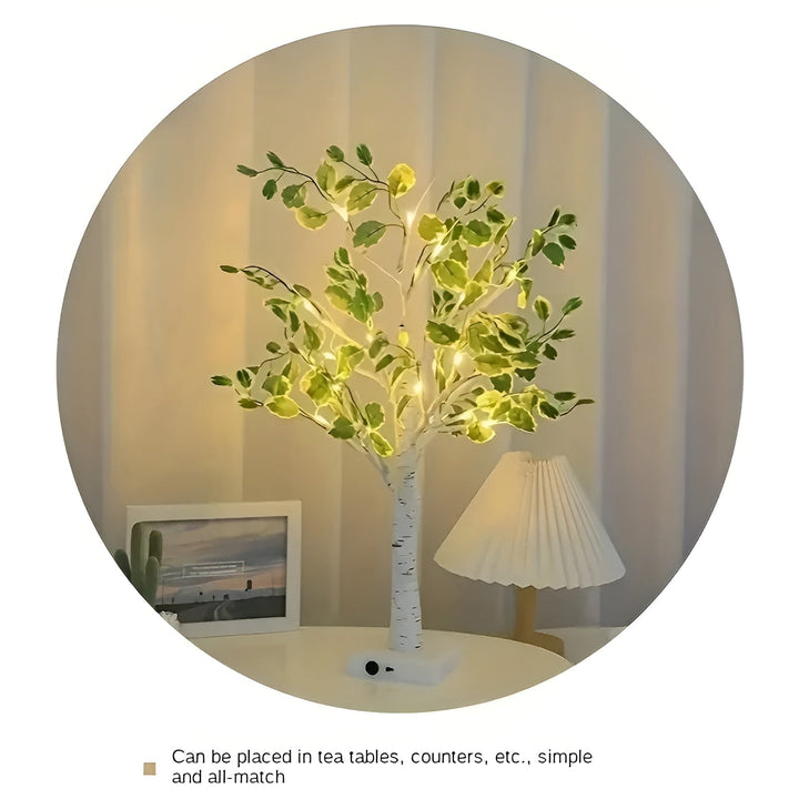 Trædesign Bordlampe med Varmt LED-lys