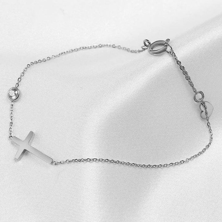 Sølv Faith Hjerte Armbånd