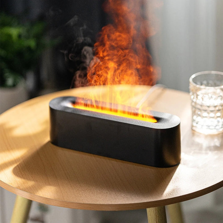 Elegant Luftfugter med Flammeeffekt og Aroma Diffuser